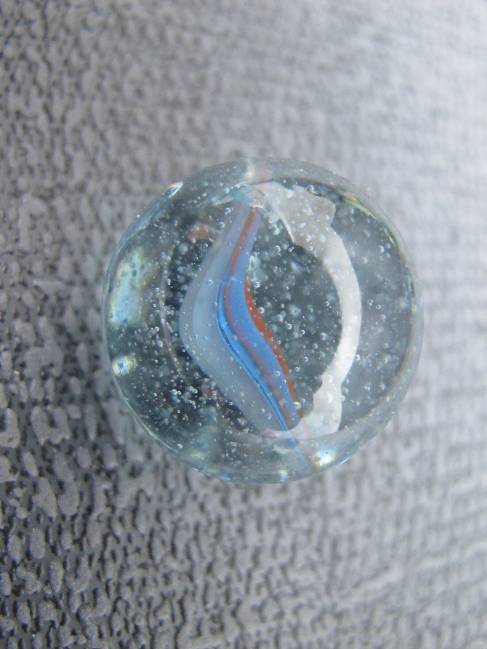 Vintage Collection of Five Glass Marbles. Lovely Clear Marbles With