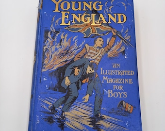Antique childrens book - Young England - and Illustrated magazine for Boys 1909-10