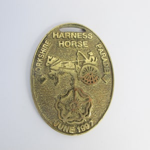 Vintage horse brass. Yorkshire Harness Horse Parade June 1997e medallion