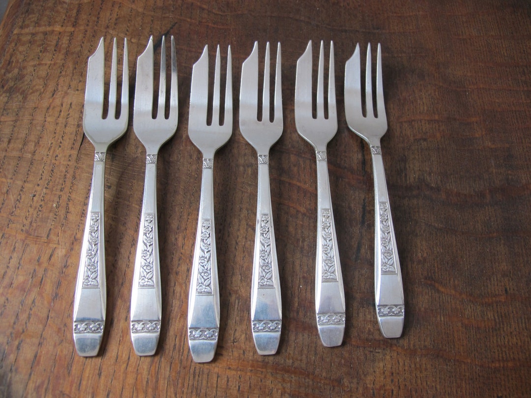 Vintage EPNS Cake Forks. Set of Six. Early 20th Century G Etsy UK