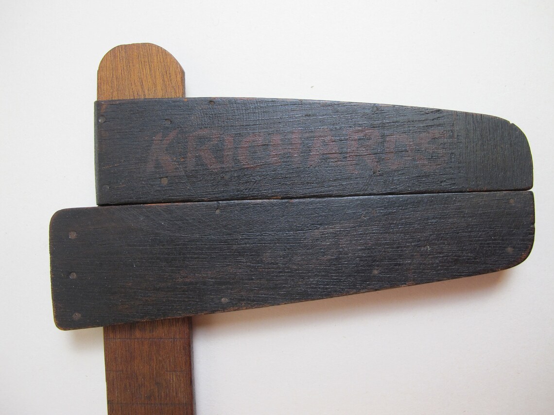 Vintage Home Made Wooden Ruler. Pincer Ruler Belonged to | Etsy UK