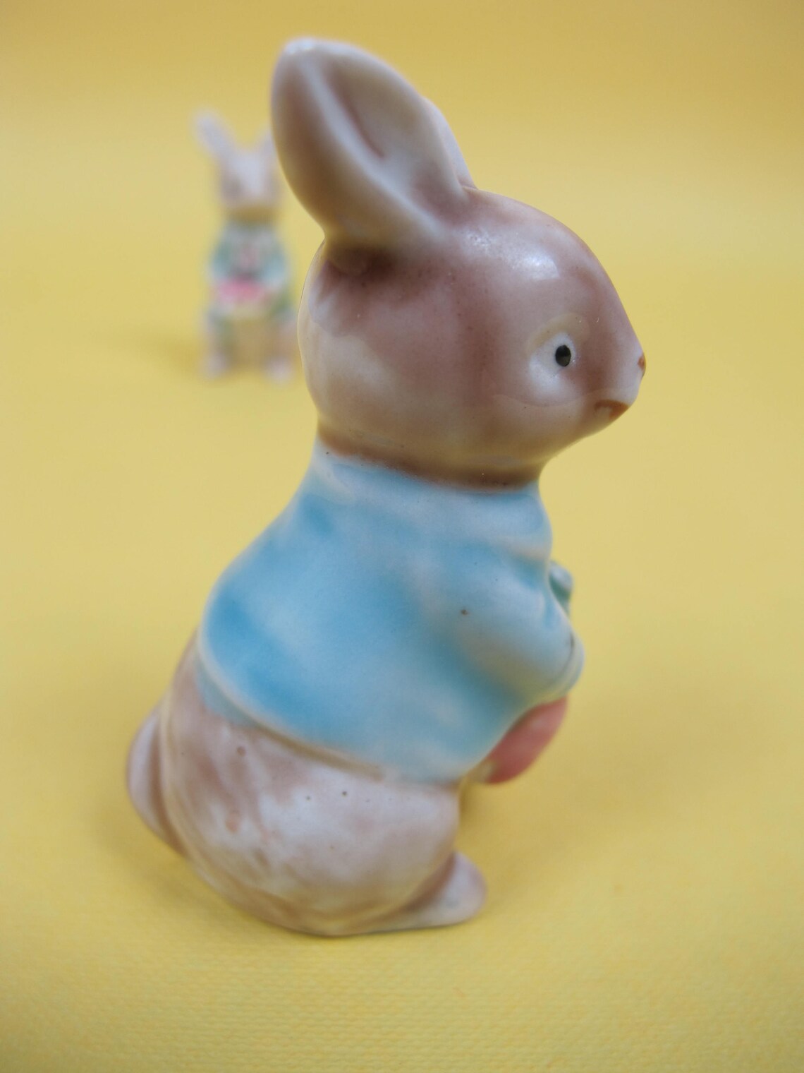Figurines Lapins Miniatures Céramique Japon Kitsch Vintage Bunny 286127415184