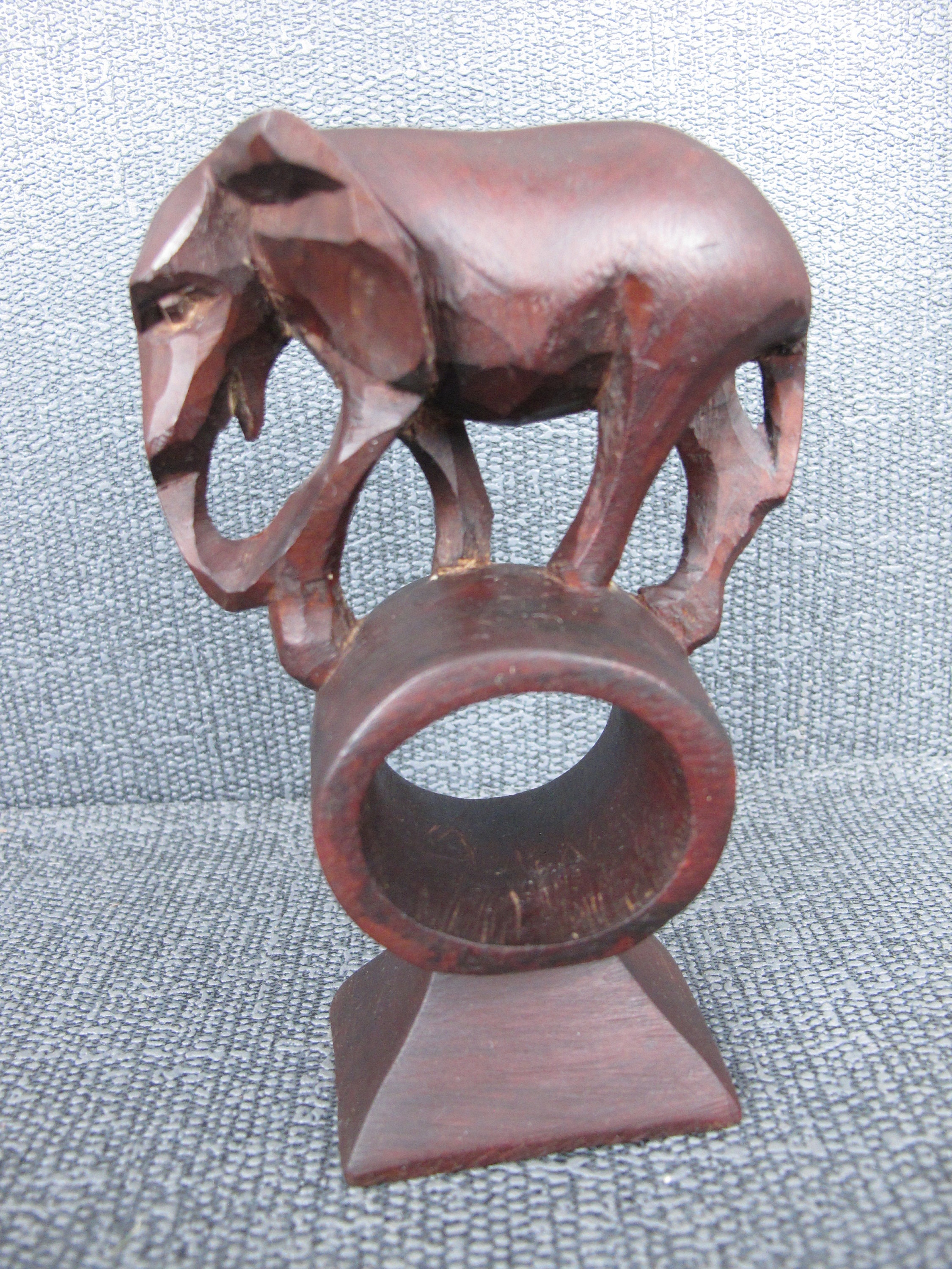 Vintage wooden elephant napkin ring. Lovely hand carved Etsy