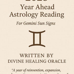 Lectura astrológica del próximo año para Géminis / Horóscopo 2025 imprimible en PDF / Regalo del zodiaco para el signo solar Géminis