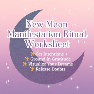 Neumond Manifestation Ritual Arbeitsblatt | Lunar Intention Setting Druckbare | Moon Cycle Selbstfürsorge | Das Göttliche Heilungs Orakel