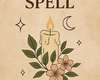 Healing Spell Ritual PDF | 1‑Page Printable Witchcraft Spell for Heart, Body & Spirit | Full Moon Pagan Magic | Digital Download