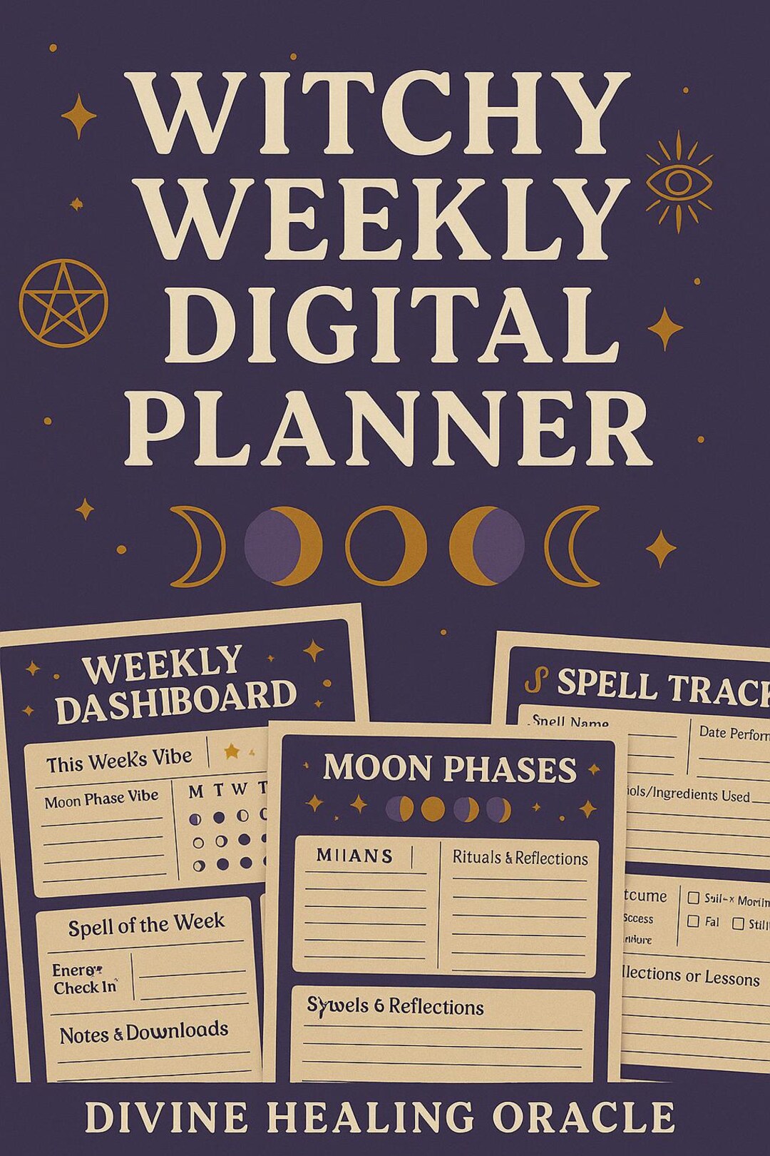 Witchy Weekly Digital Planner | Goodnotes & iPad PDF | Moon Tracker ...