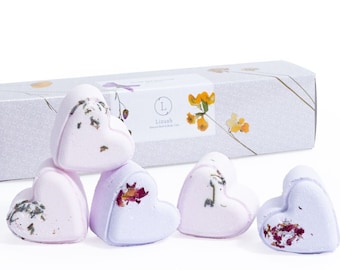Heart Shower Steamers Gift Set, All Natural Vegan Bath Bombs