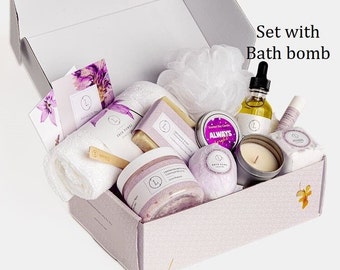 Time to Relax Gift Set, Lavender Spa Bath Gift Box, Gift for her, Birthday Gift set, Birthday Gift Box, Gift Basket for women