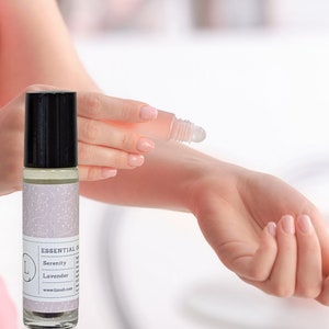 Crystal Infused Essential Oil Roll-On Gift Set for Emotional Balance, Stress Relief, and Relaxation, Calming Aromatherapy