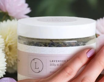 Lavender Body Scrub, Oil Body Scrub, Exfoliates, Natural Salt Scrub, Sugar Body Scrub for smooth body skin