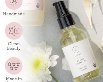 Organic Youth Facial Oil, Handmade Natural Skincare, 2 fl oz