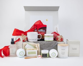 Personalized Christmas Spa Gift Box, Eucalyptus Bath Set