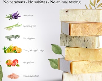 2 x  Shea Butter Soap Bar: Handmade Essential Oil Soap