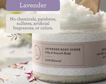Lavender Body Scrub Gift Set – Natural Exfoliating Salt Scrub