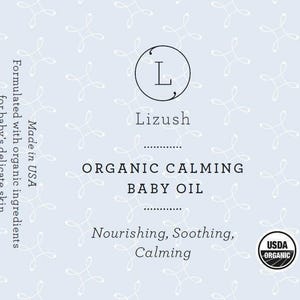 USDA Organic Calming Baby Oil with Lavender & Chamomile, For Sensitive Skin, Organic Massage Oil, All Natural Non-Greasy Oil, Newborn Gift