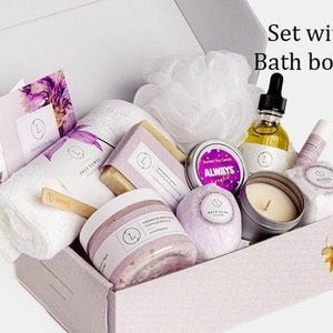 Relaxation Stress Relief Gift Box, Self Care Spa Gift Set, Birthday Gift Basket, Cheer Up Valentine Gifts for Her