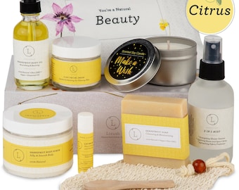 Citrus Bath Spa Gift Set, Natural Handmade Relaxation Kit