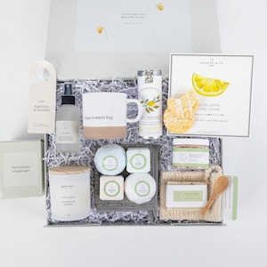 Personalized Spa Gift Set for Women, Self Care Relaxation Basket, All Natural Spa Gift, Well Being Gift Box, Get Well Soon Gift