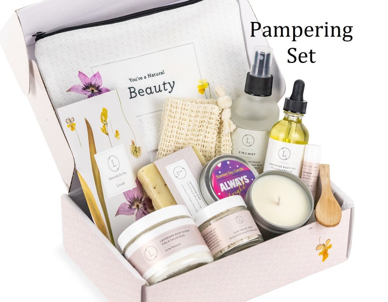 Time to Relax Gift Set, Lavender Spa Bath Gift Box, Gift for her, Birthday Gift set, Birthday Gift Box, Gift Basket for women Pampering set