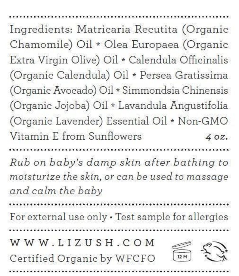 USDA Organic Calming Baby Oil- Nourishing, Soothing, Certified Organic Massage Oil for Babies