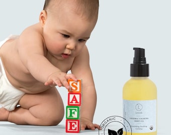 USDA Organic Calming Baby Oil- Nourishing, Soothing, Certified Organic Massage Oil for Babies