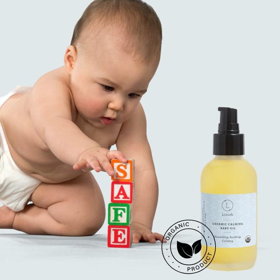 USDA Organic Calming Baby Oil- Nourishing, Soothing, Certified Organic Massage Oil for Babies