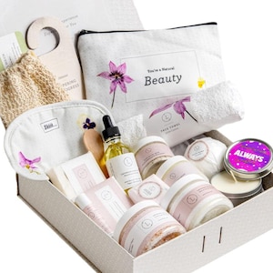 Facial Spa Gift Beauty Box, Skin Care Gift Set, Pamper Hamper, Natural Cosmetics, Self Care Box, Bath and Body Gift Set