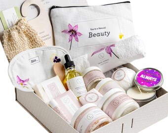 Mother's Day for her, Spa Gift Beauty Box, Skin Care Gift Set, Pamper Hamper, Natural Cosmetics, Self Care Box, Bath and Body Gift Set