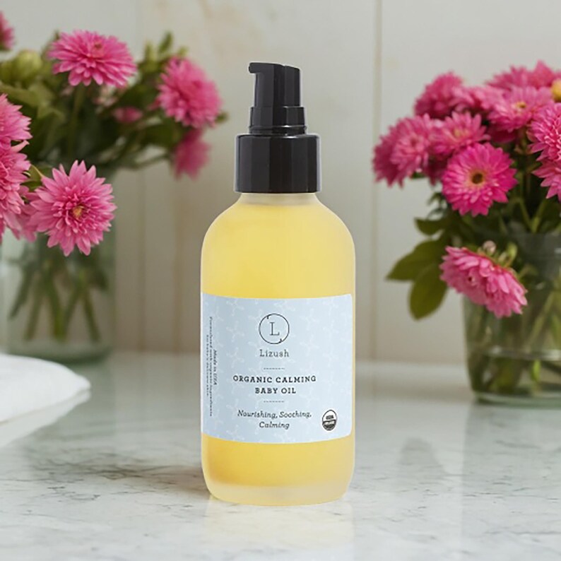 USDA Organic Calming Baby Oil- Nourishing, Soothing, Certified Organic Massage Oil for Babies