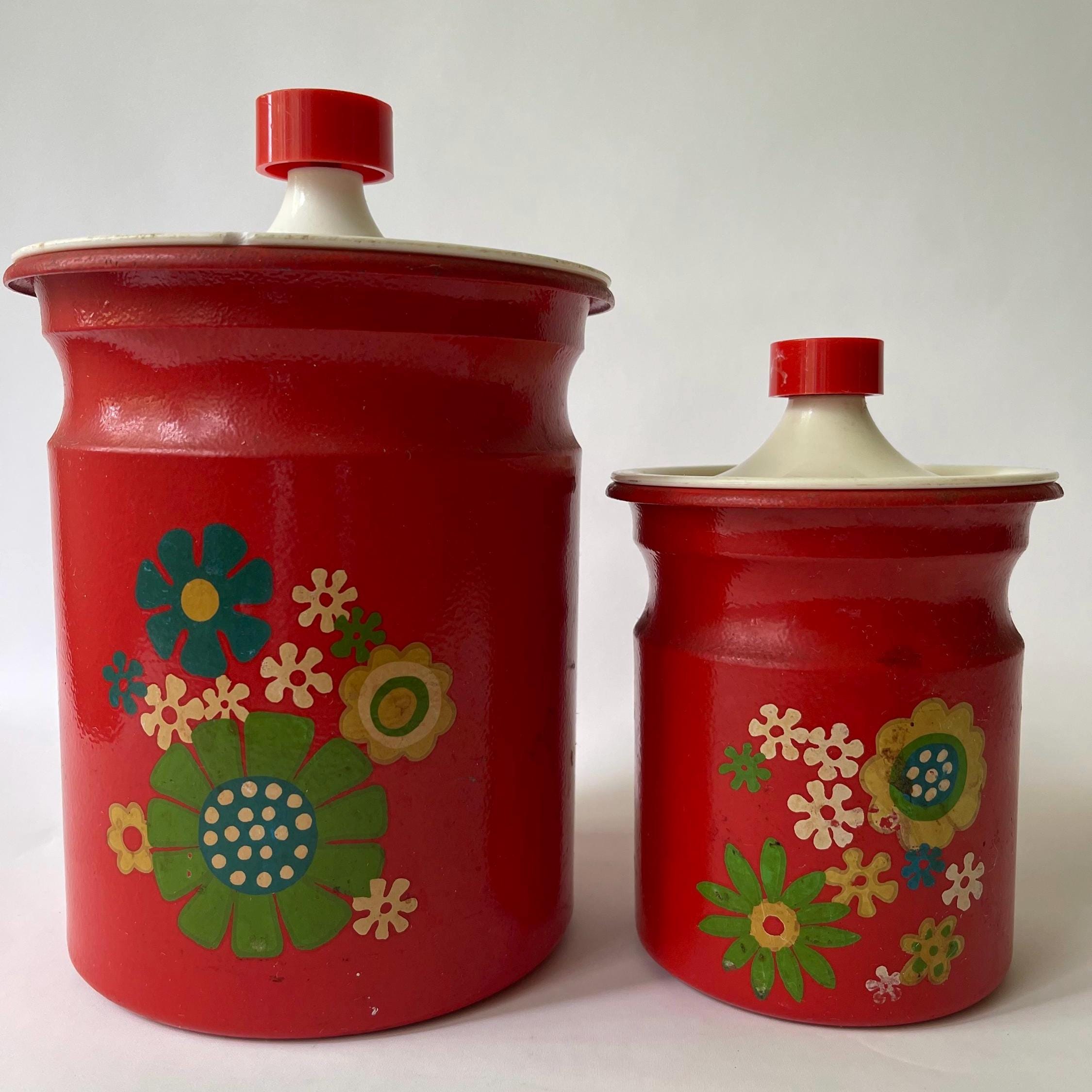Kromex Red Canisters - Etsy