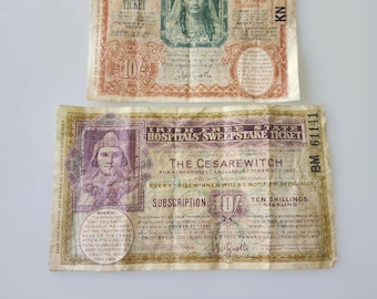 1937  & 1938 Irish Hospital Sweepstakes Lottery Tickets.Both 10 Shillings Sterling