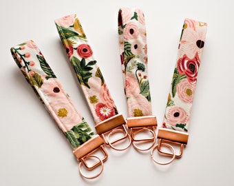 Rifle Paper Co.  Pink WILDWOOD GARDEN PARTY key fob