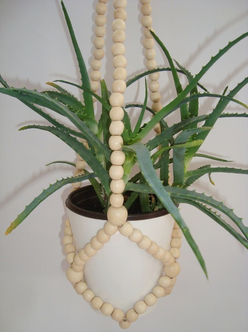 Beaded plant hanger. Modern plant holder. Hanging plant Etsy