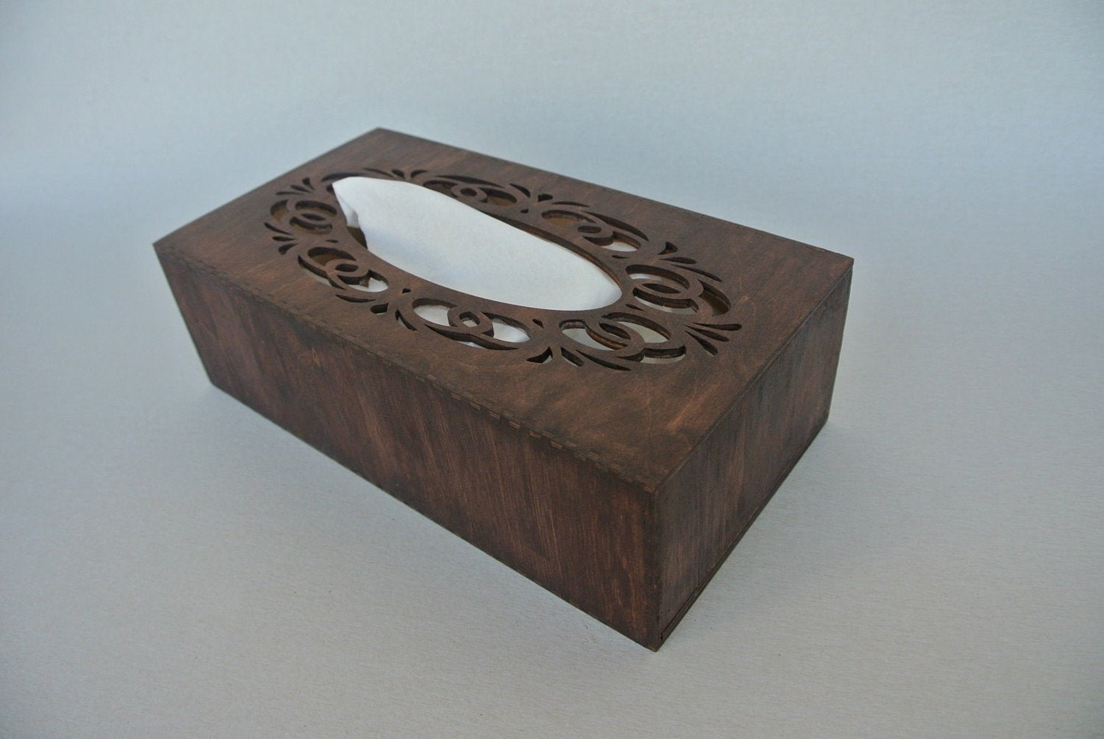 Wood tissue napkin box. Wood napkin box. Wood Napkin holder Etsy