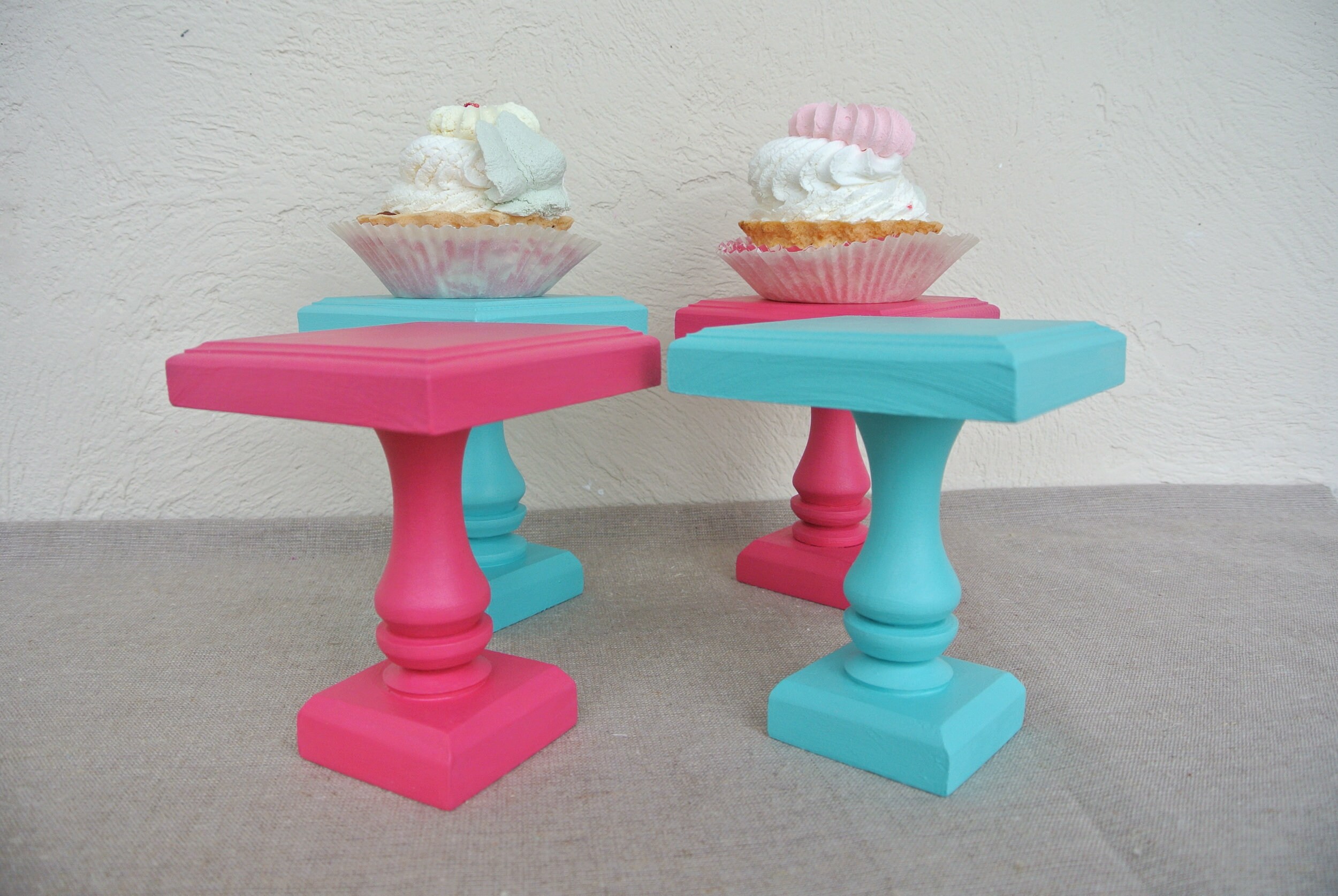 4 Cupcake stands. Mini cupcake stand. Cupcake pedestal Etsy