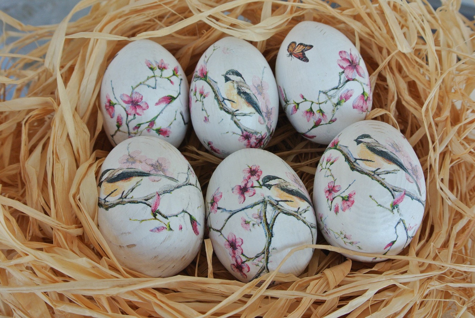 6 decorative eggs. Easter eggs. Easter decoration. Wooden Etsy