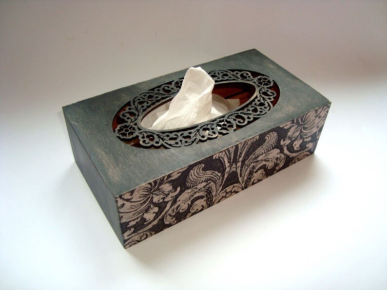 Vintage tissue napkin box Wooden napkin holder Wooden napkin box Wood napkin box Wood Napkin holder
