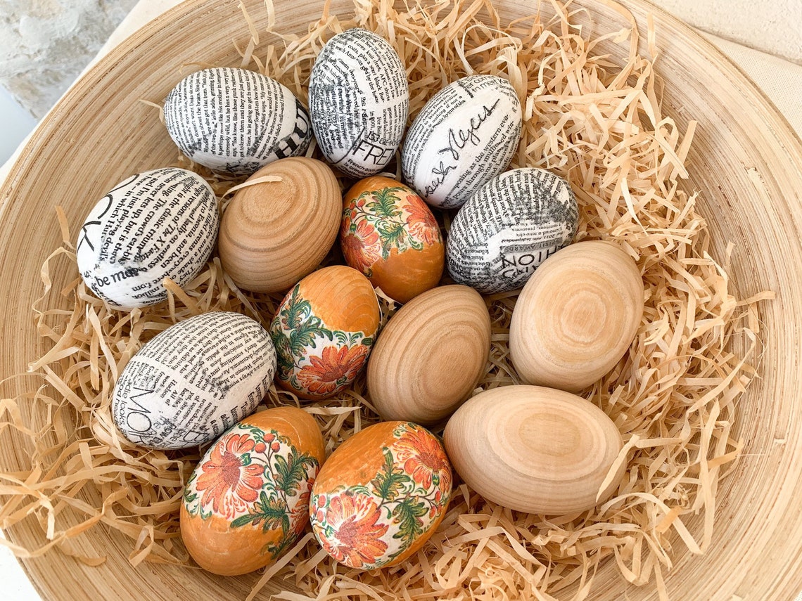 Wooden decorative eggs. Fall decor. Easter eggs. Easter wood Etsy