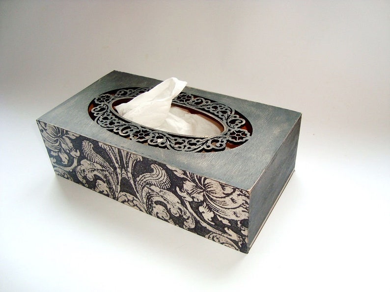 Vintage tissue napkin box Wooden napkin holder Wooden napkin box Wood napkin box Wood Napkin holder