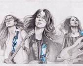 HAIM Pencil Drawing Portrait PRINT - Signed and numbered // Limited Edition of 5 prints