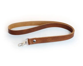 Full Grain Leather Lanyard Brown