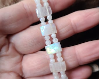 Super Flashy Rainbow Moonstone Bracelet by C Paul Designs