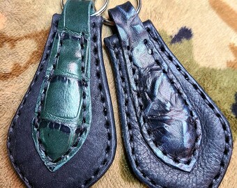 Leather Key Fob Ring by C Paul Designs Made to Order You choose colors