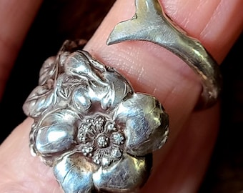 Reed and Barton Wild Rose Sterling Silver Spoon Ring Size 5 by C Paul Designs