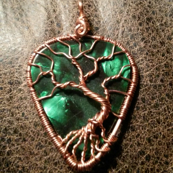 Made to Order Guitar Pick Tree of Life Pendant Wire Wrap - Wire Wrapped Jewelry Handmade