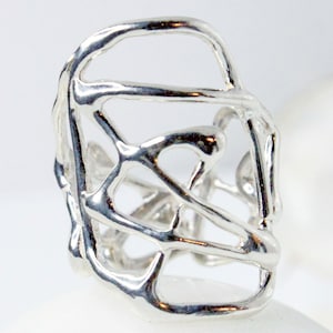 Artistic Silver Infinity Ring - Unique Silver Ring - Infinity Ring - Silver Statement Ring - Handcrafted Jewelry - Silver Jewelry