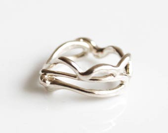 silver ring - infinity ring - simple unique design - silver jewelry