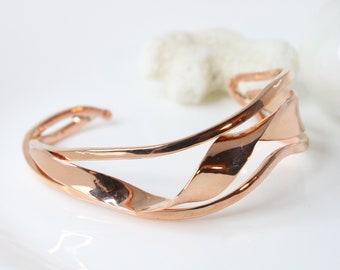 Swirling Copper Cuff Bracelet - Handmade Bracelet Cuff - Copper Jewelry - Copper Bracelet - Metal Cuff - Statement Bracelet - Copper Gift