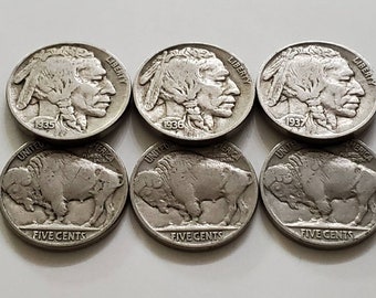 1935 - 1937 "P" Mint Buffalo Nickel Set / Buffalo Nickels / Indian Head Nickels